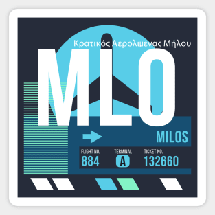 Milos (MLO) Airport // Sunset Baggage Tag Magnet